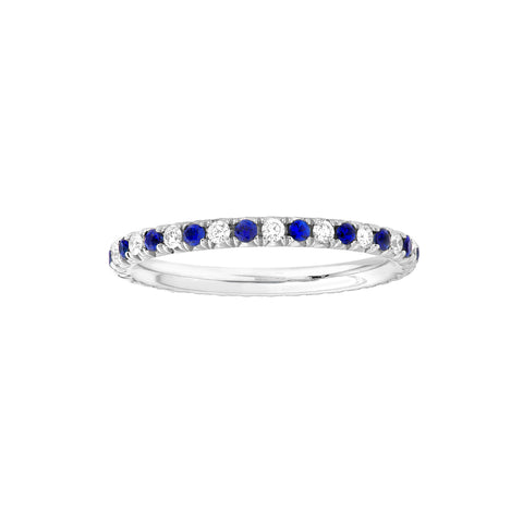 Diamond Sapphire Eternity Band (1/4tcw)