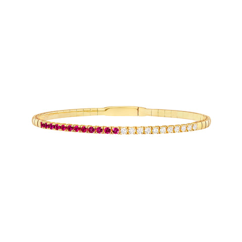 50/50 Ruby & Diamond Flexi Tennis Bangle