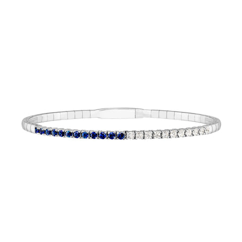 50/50 Sapphire & Diamond Flexi Tennis Bangle