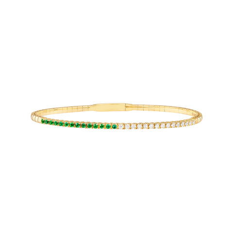 50/50 Emerald & Diamond Flexi Tennis Bangle