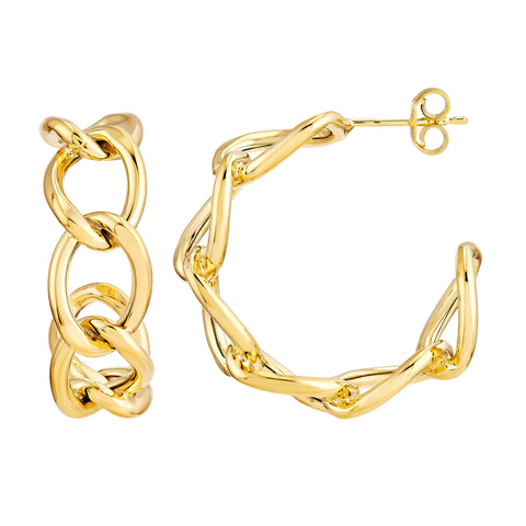 20mm Round Link Open Hoop Earrings