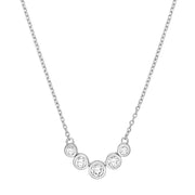 Bezel Set 5 Stone Graduated Diamond Necklace (3/4tcw)