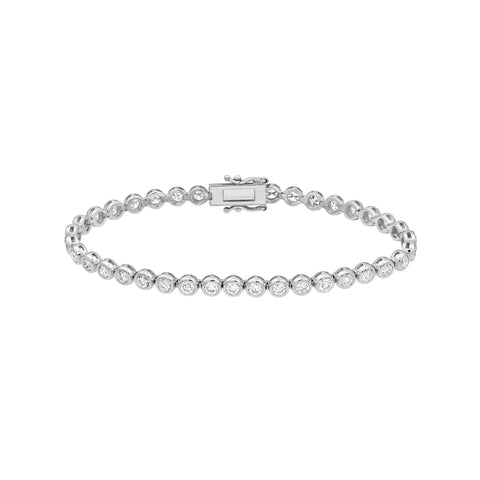 Bezel Set Diamond Tennis Bracelet (4-1/5tcw)