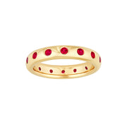 3/4tcw Round Ruby Straight Band Ring